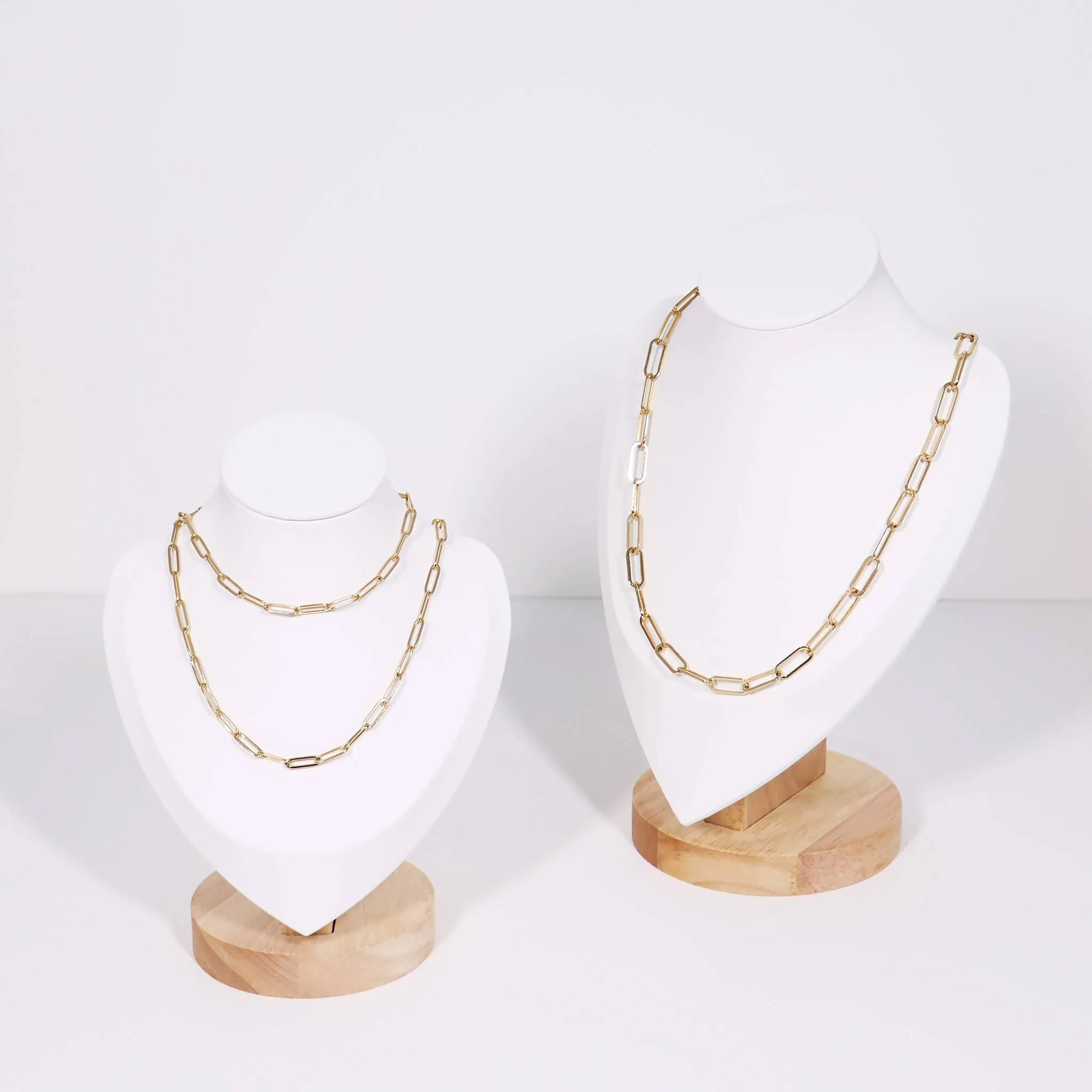 18K Gold Paperclip Chain Necklace 14 02" / 4mm