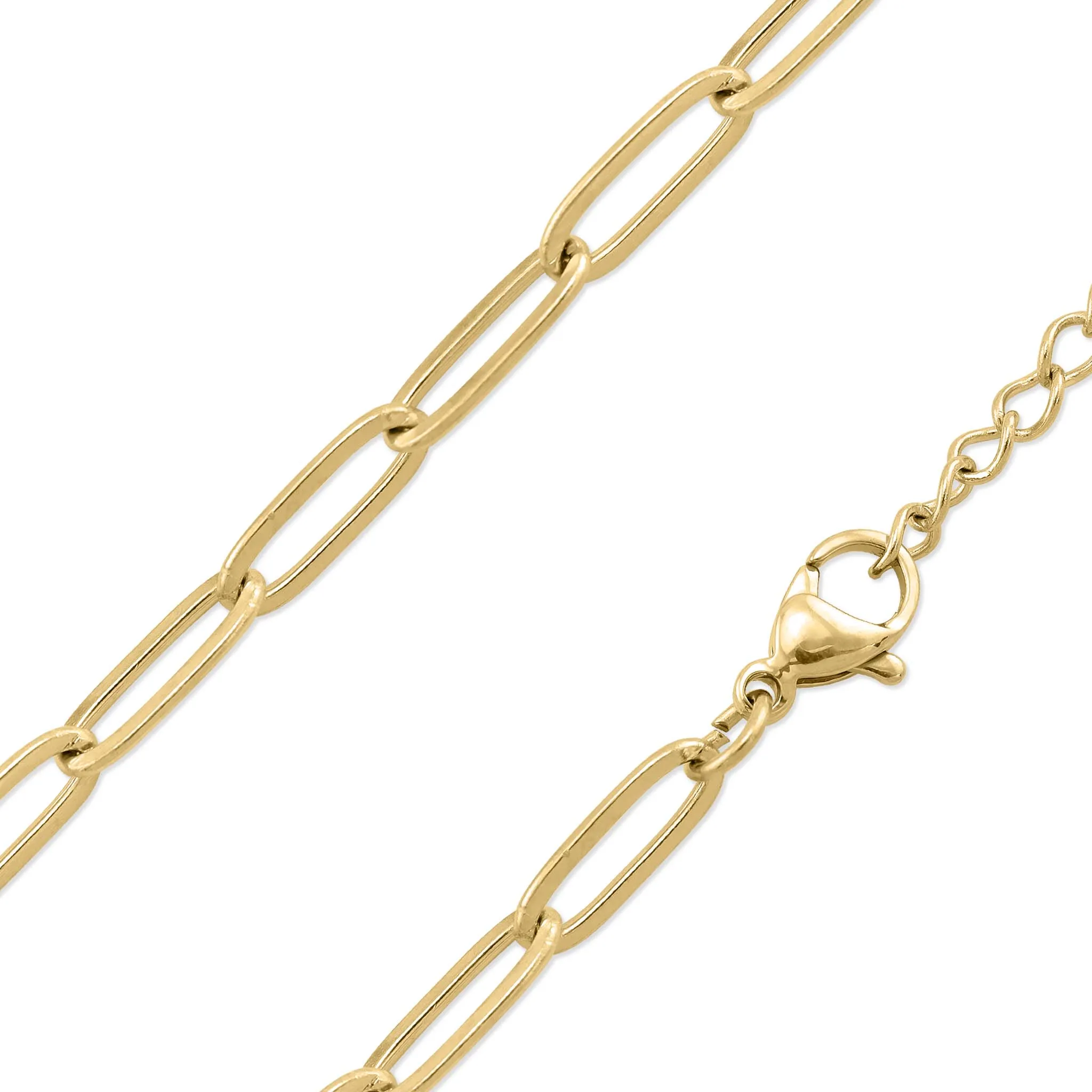 18K Gold Paperclip Chain Necklace 14 02" / 4mm