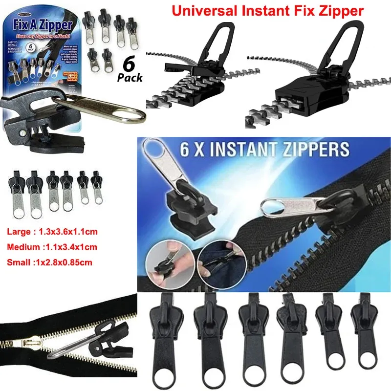 18pcs Universal Instant Zipper Repair Kit Replacement Zipper Sliding Teeth Rescue Zipper For 3 Different Size