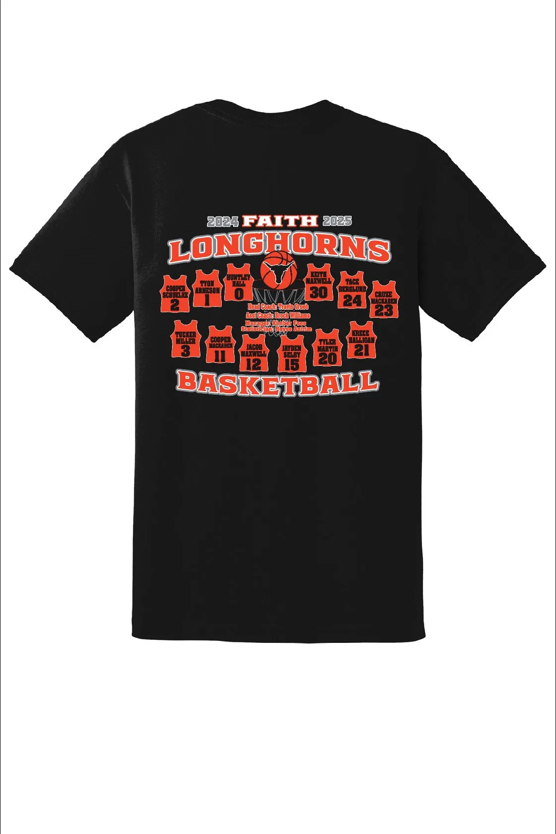 2024-25 Faith Boy's Longhorns Basketball Shirts