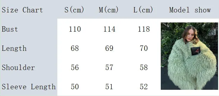 2024 Winter New Fashion Solid Fluffy Fur Coat Women High Street Luxury Lapel Collar Faux Fur Jacket Female Casual Overcoats