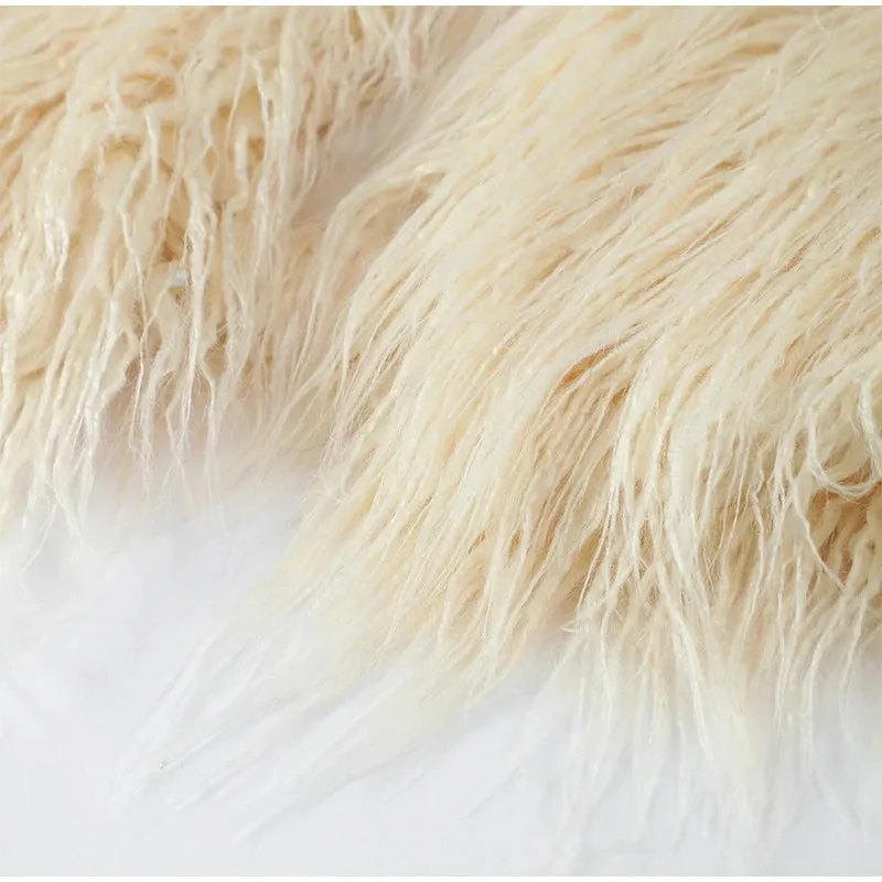 2024 Winter New Fashion Solid Fluffy Fur Coat Women High Street Luxury Lapel Collar Faux Fur Jacket Female Casual Overcoats