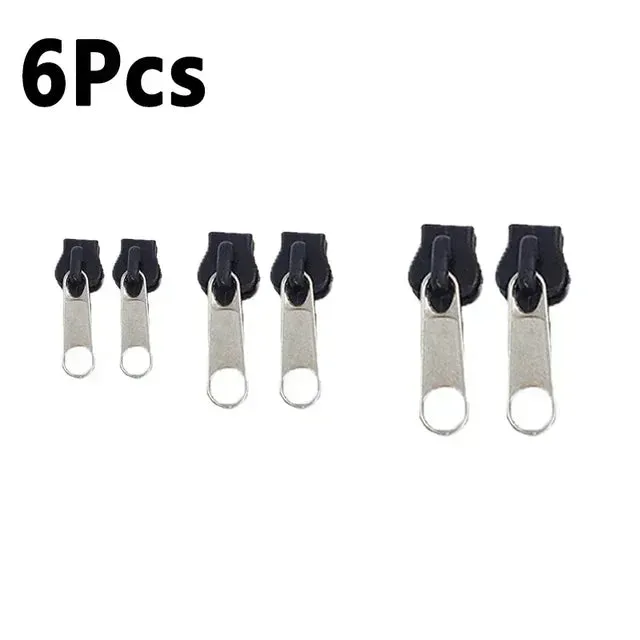 6PCS Universal Instant Fix Zipper Repair Kit Replacement Zip Slider Teeth Rescue New Design Zippers For Sewing Clothes