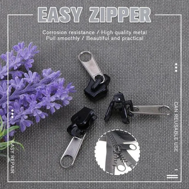 6PCS Universal Instant Fix Zipper Repair Kit Replacement Zip Slider Teeth Rescue New Design Zippers For Sewing Clothes