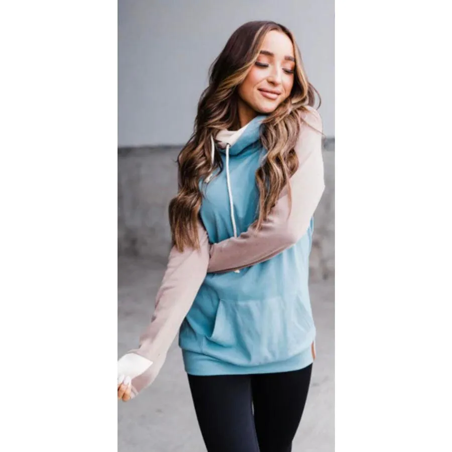 Ampersand Avenue DoubleHood Sweatshirt - Pleasantly Blue