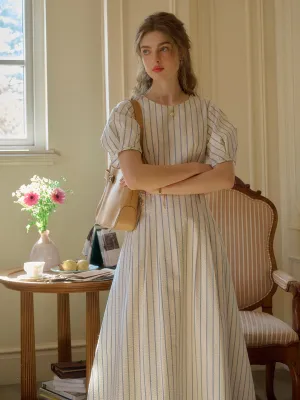 Aria Round Neck Puff Sleeve Dress