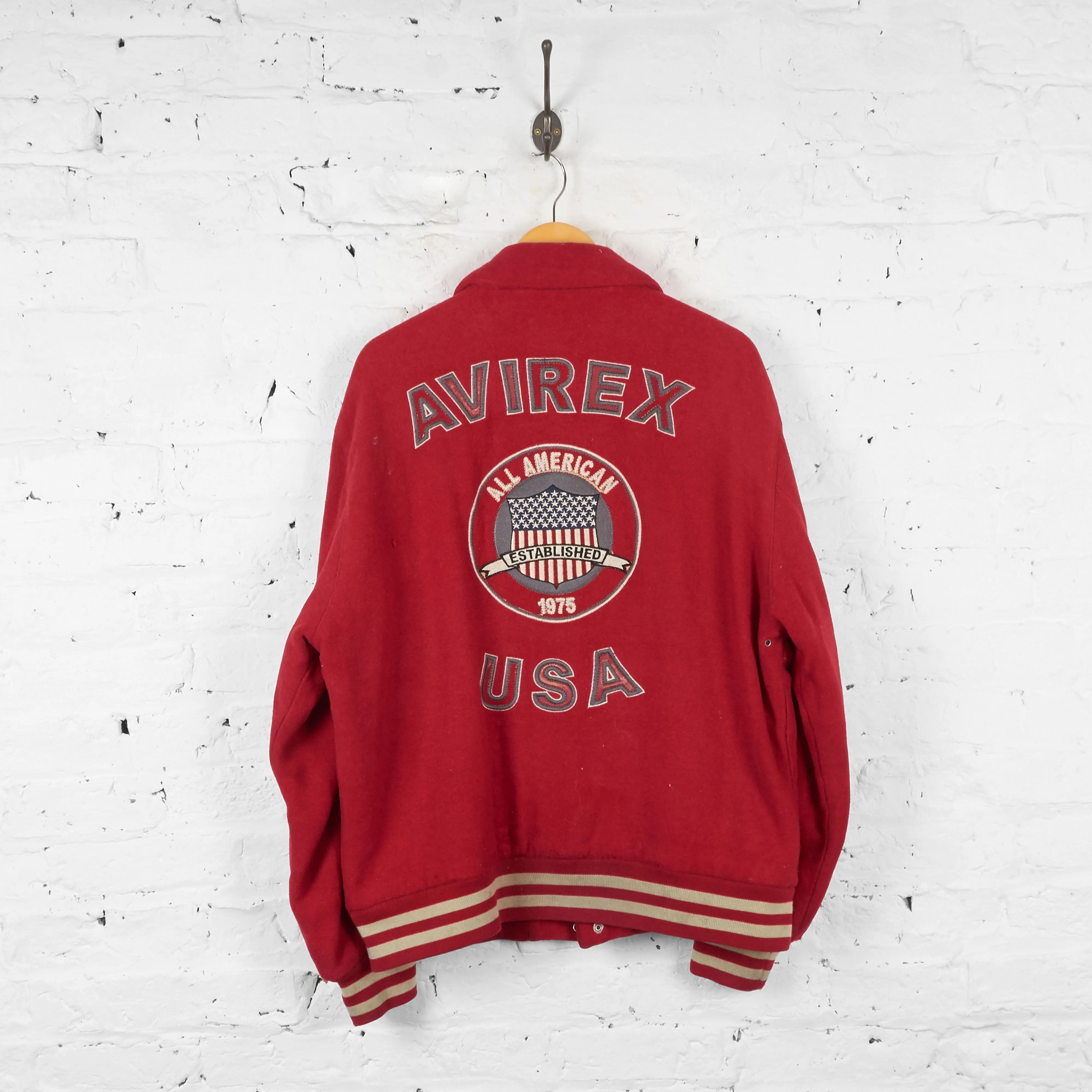 Avirex USA Varsity Bomber Jacket - Red - L
