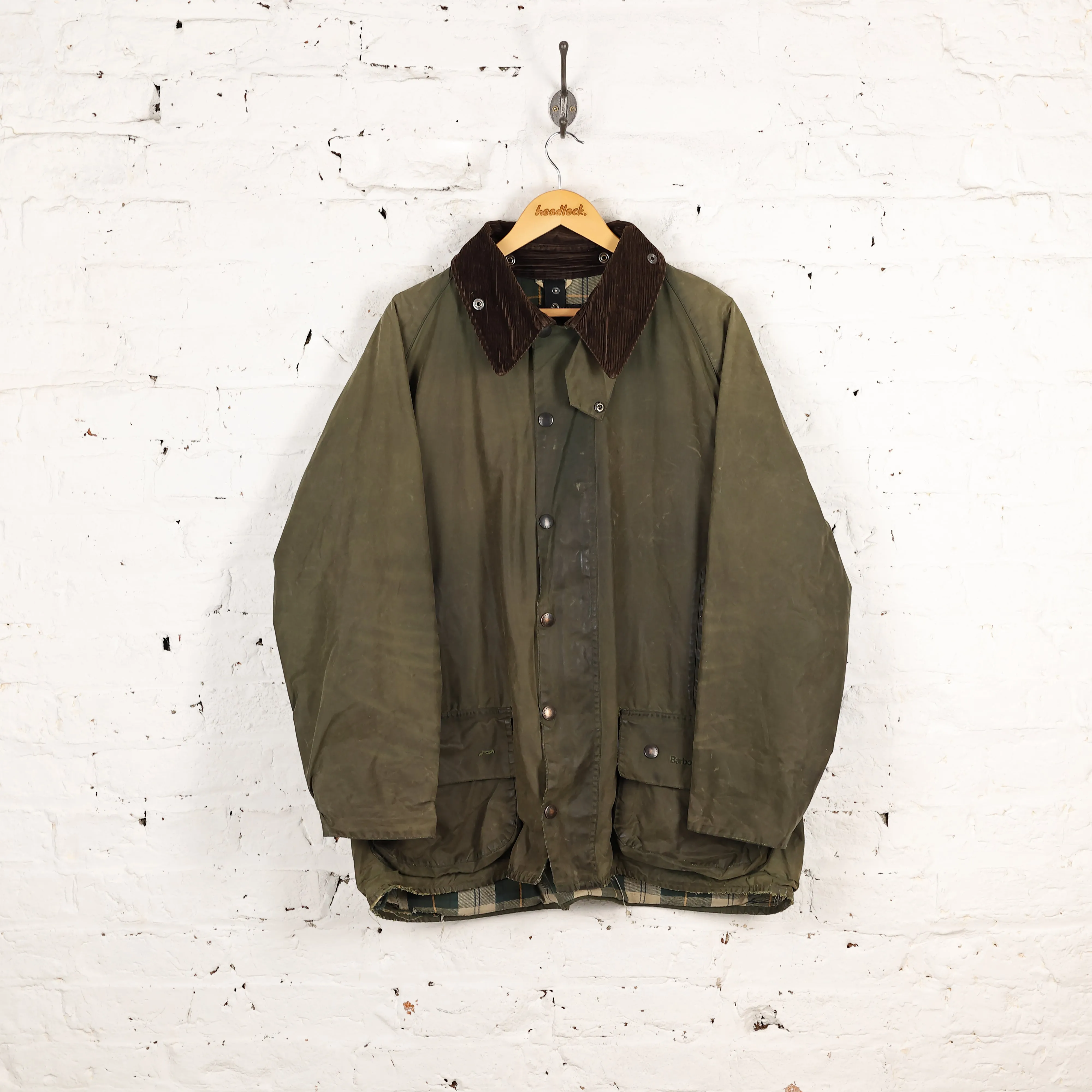 Barbour Beaufort Wax Jacket Coat - Green - XXL