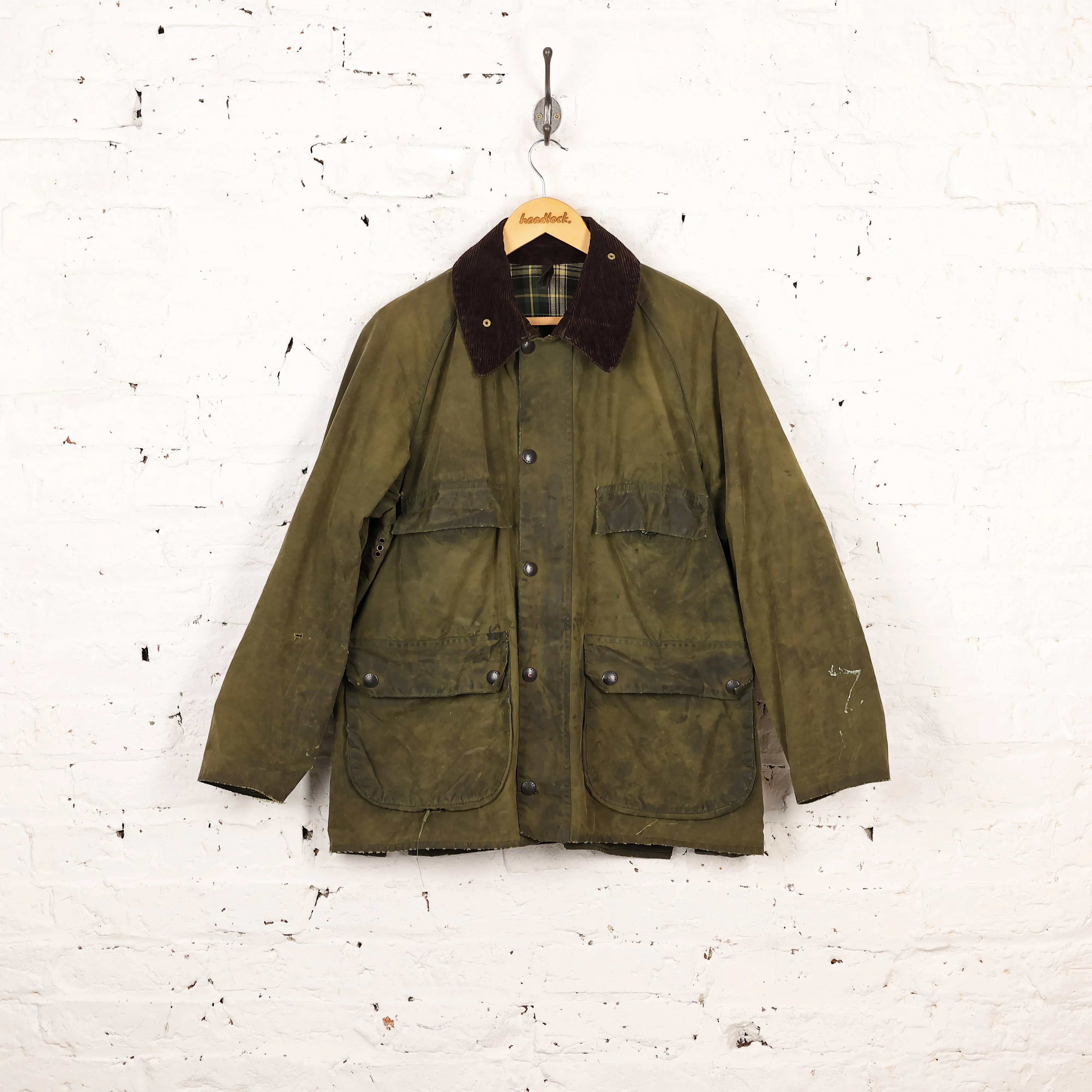 Barbour Bedale Four Pocket Wax Jacket - Green - M