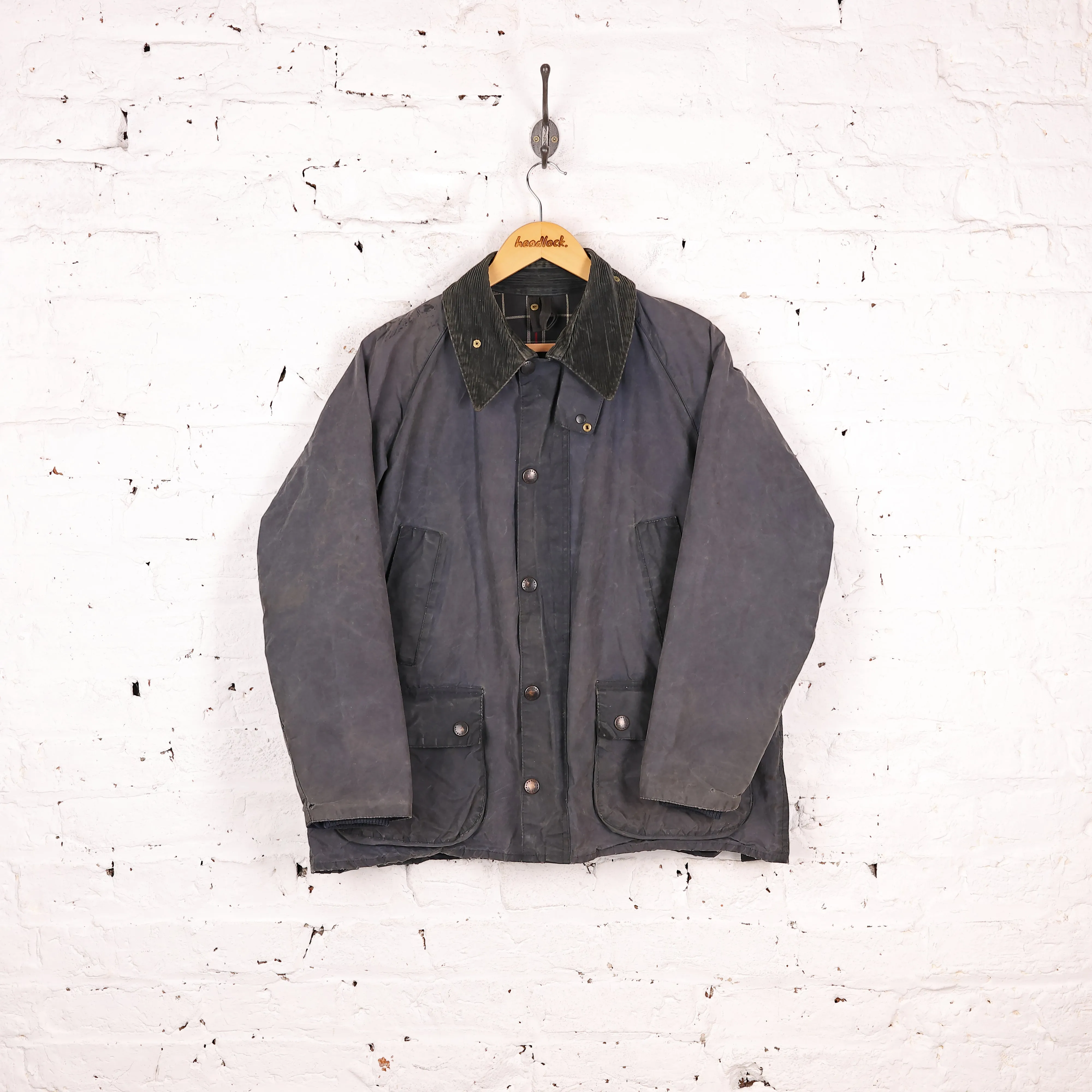 Barbour Bedale Wax Jacket - Blue - S