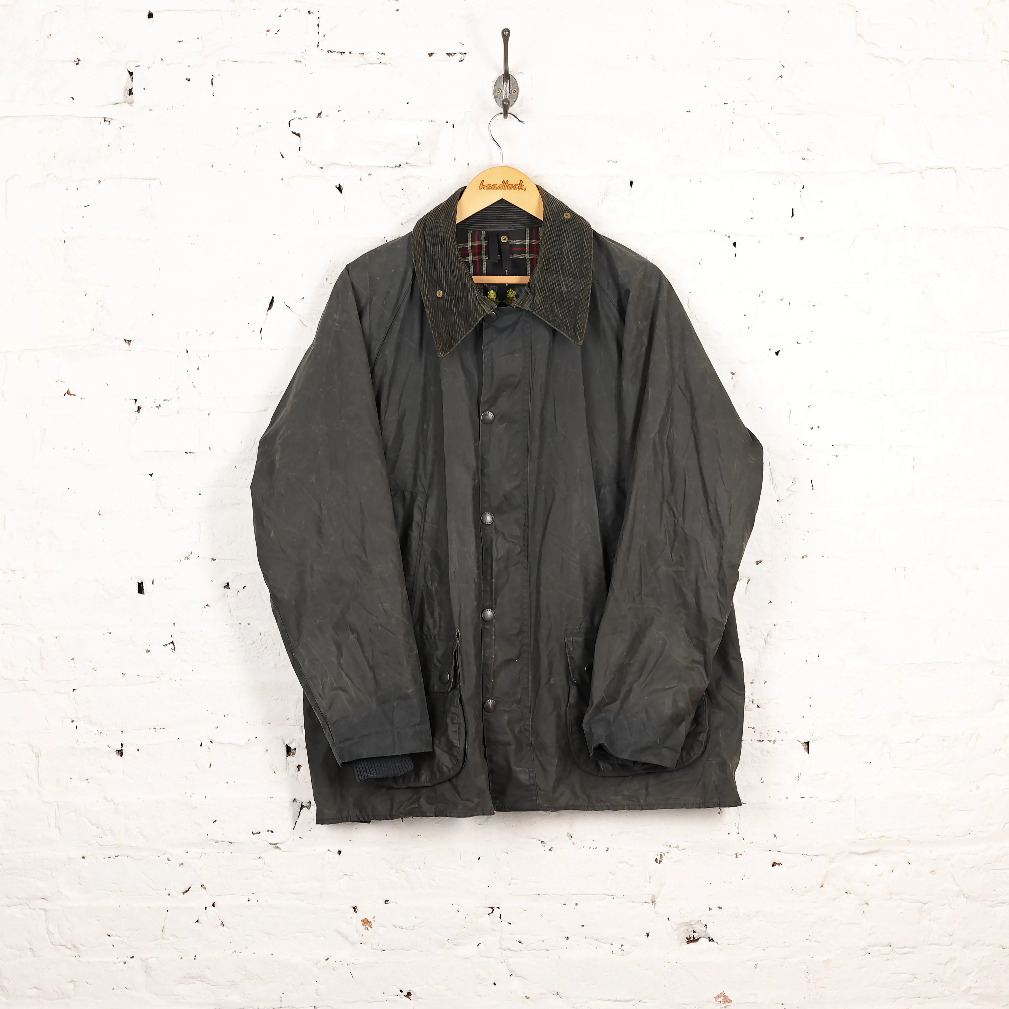 Barbour Bedale Wax Jacket Coat - Blue - XL