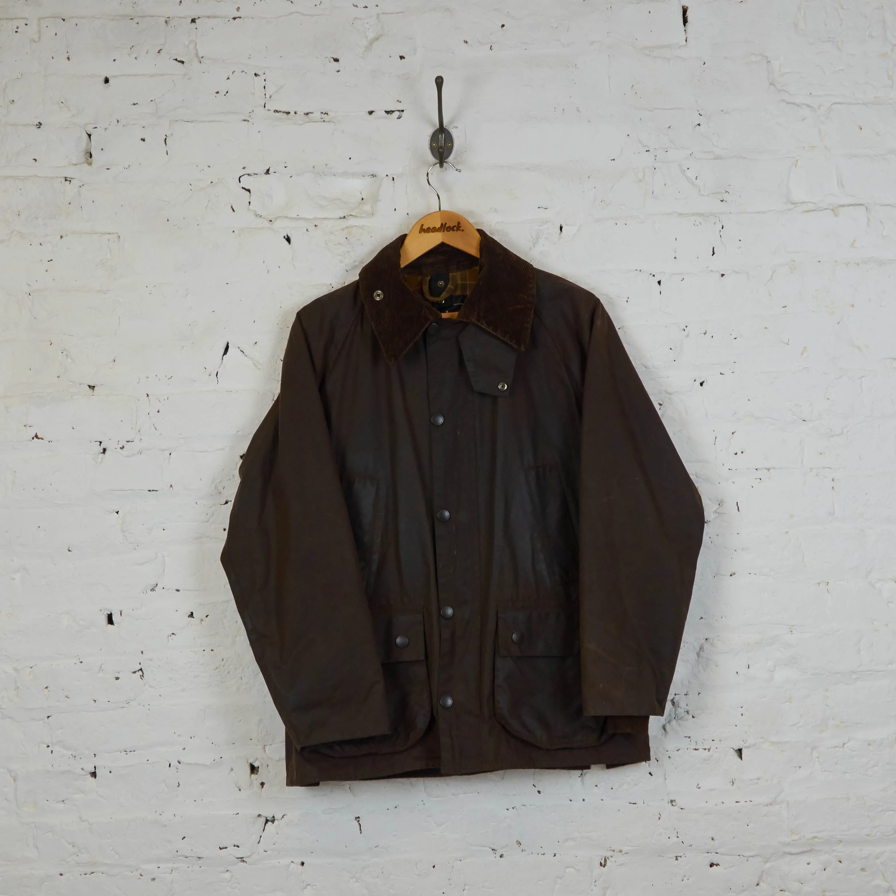 Barbour Bedale Wax Jacket Coat - Brown - S