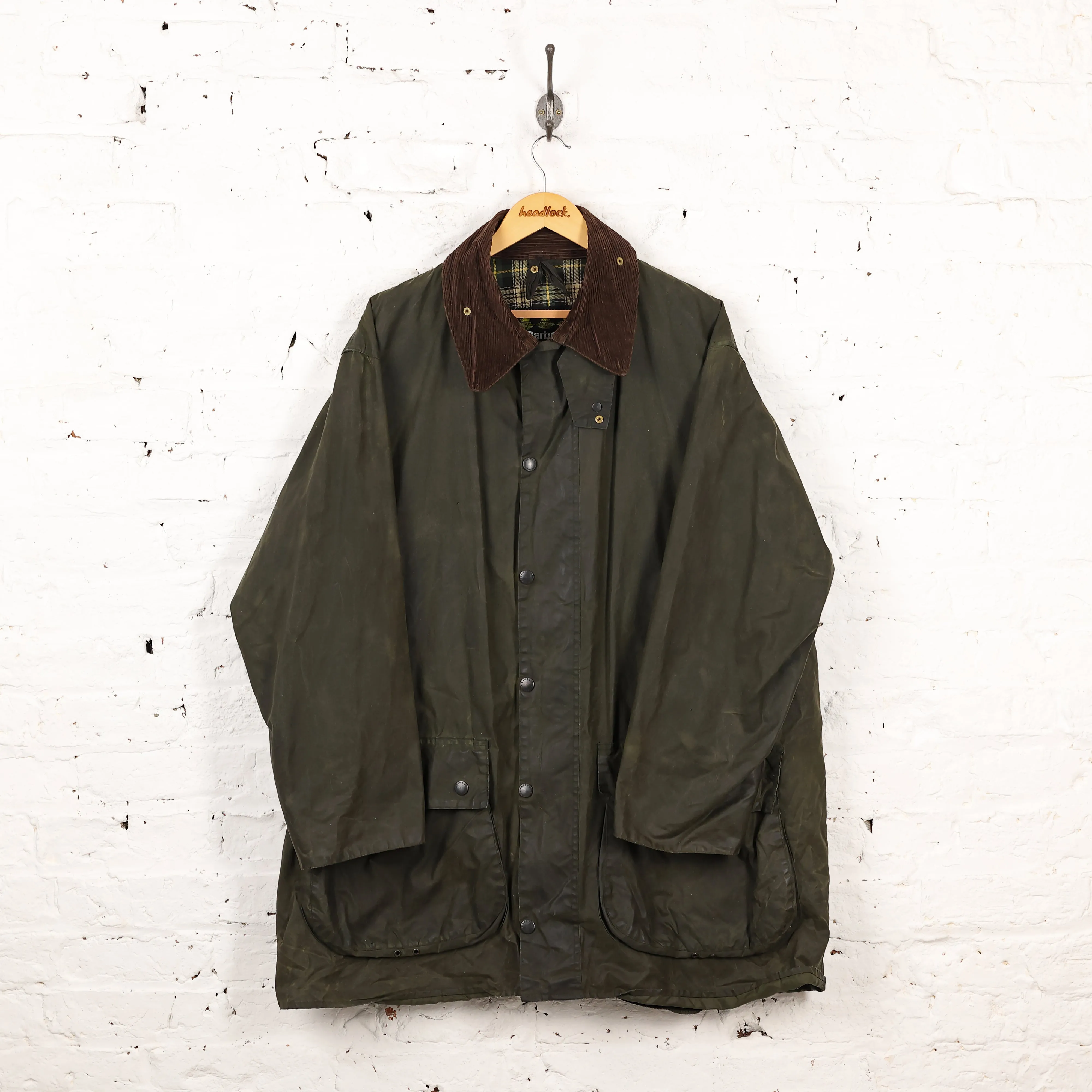 Barbour Border Wax Jacket Coat - Green - XXL