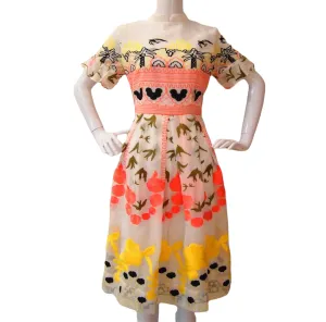 BEACHSCAPE COTTON LACE MODERN CHEONGSAM