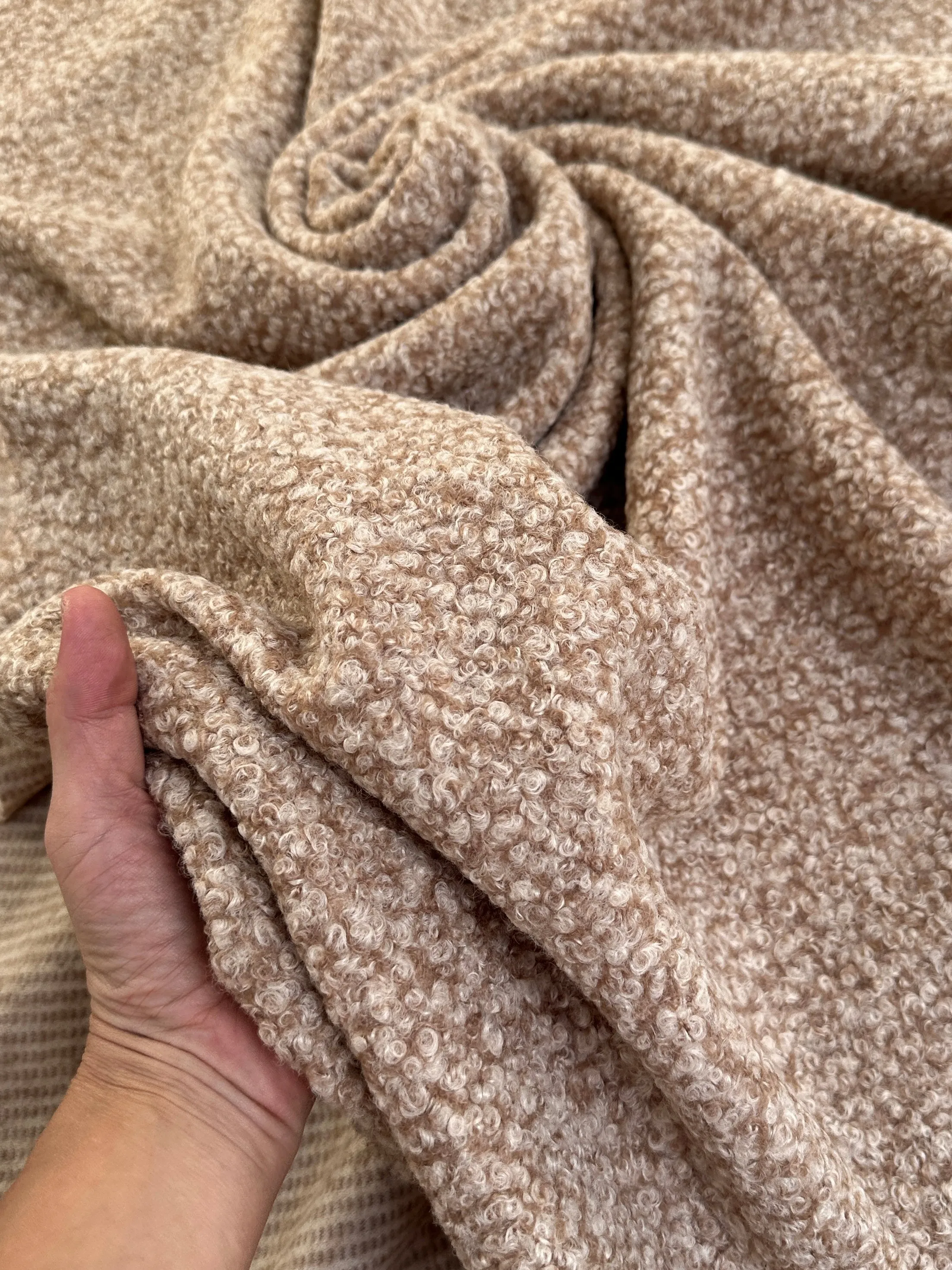 Beige Brown Premium Lamb Faux Wool