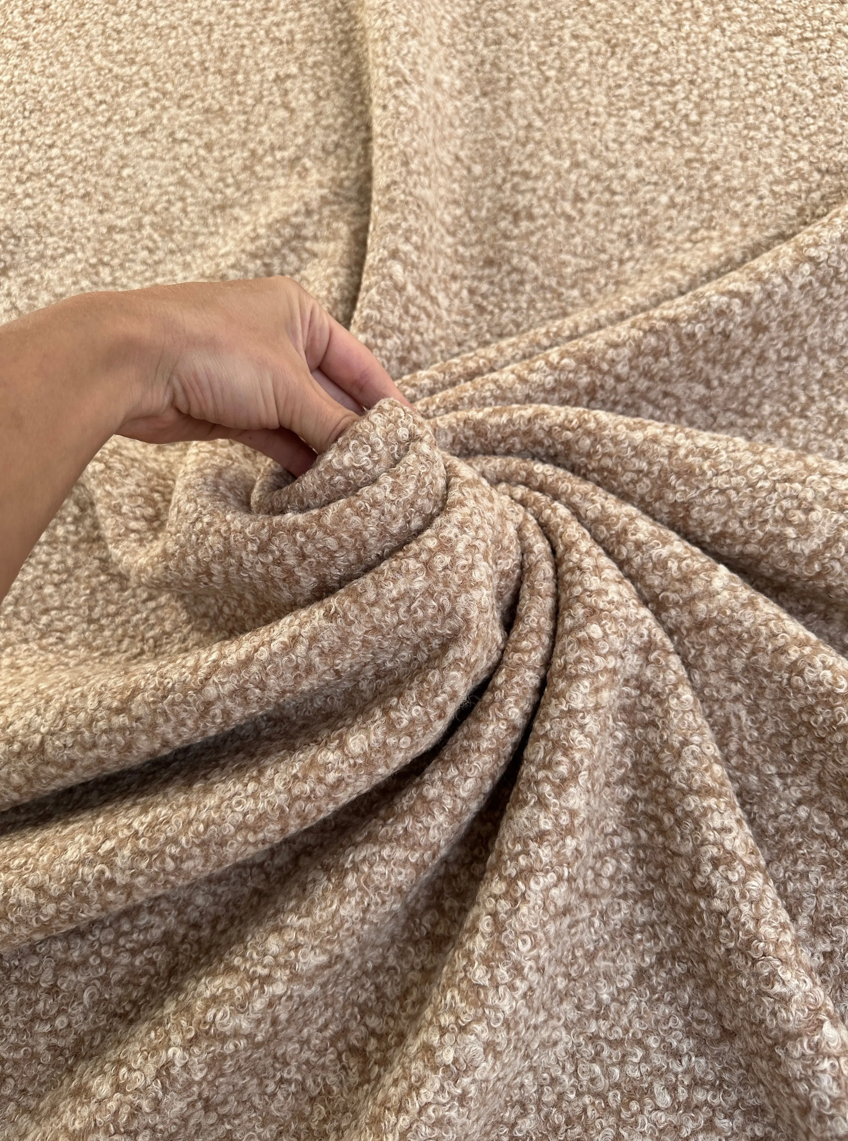 Beige Brown Premium Lamb Faux Wool