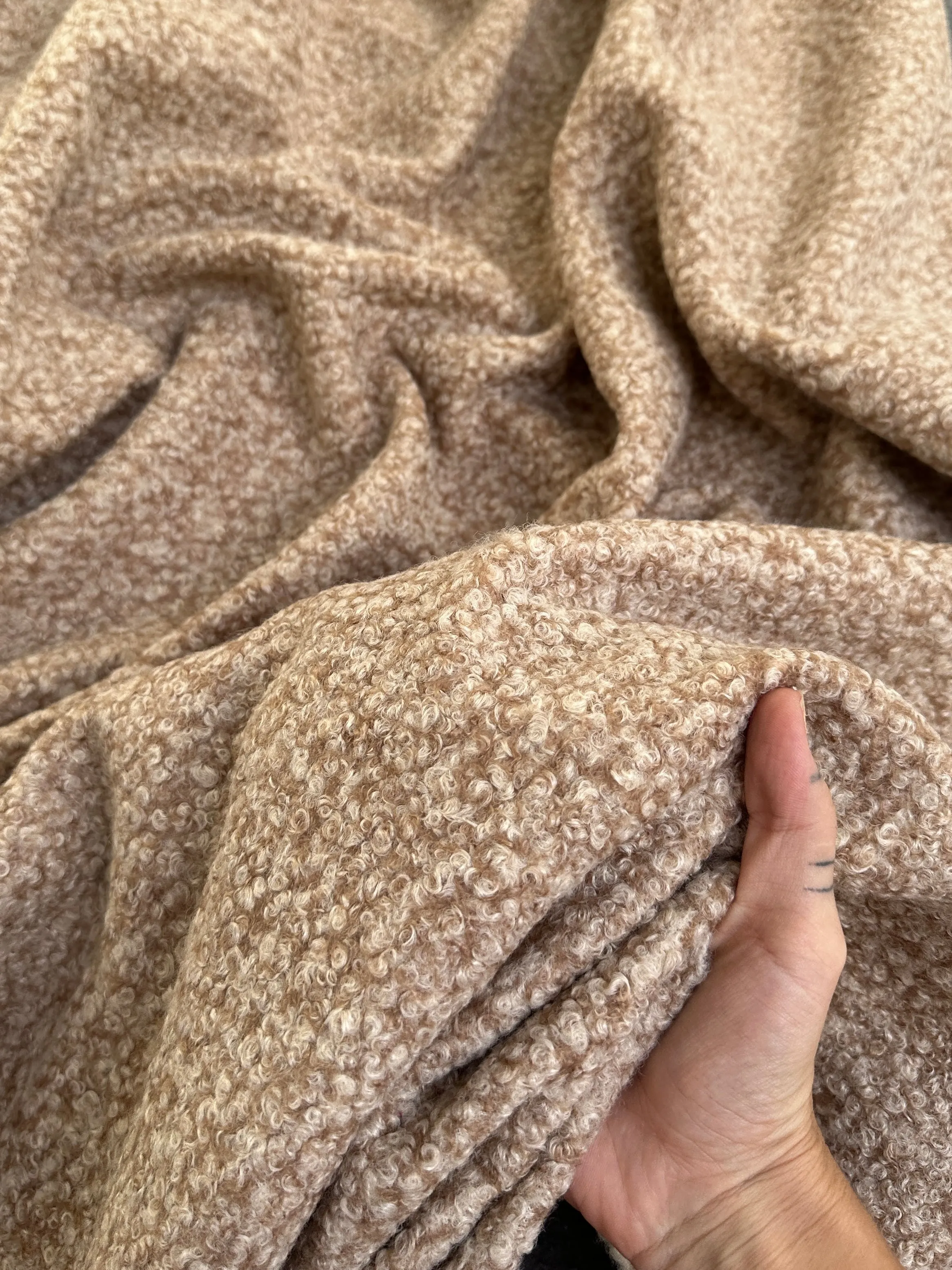 Beige Brown Premium Lamb Faux Wool