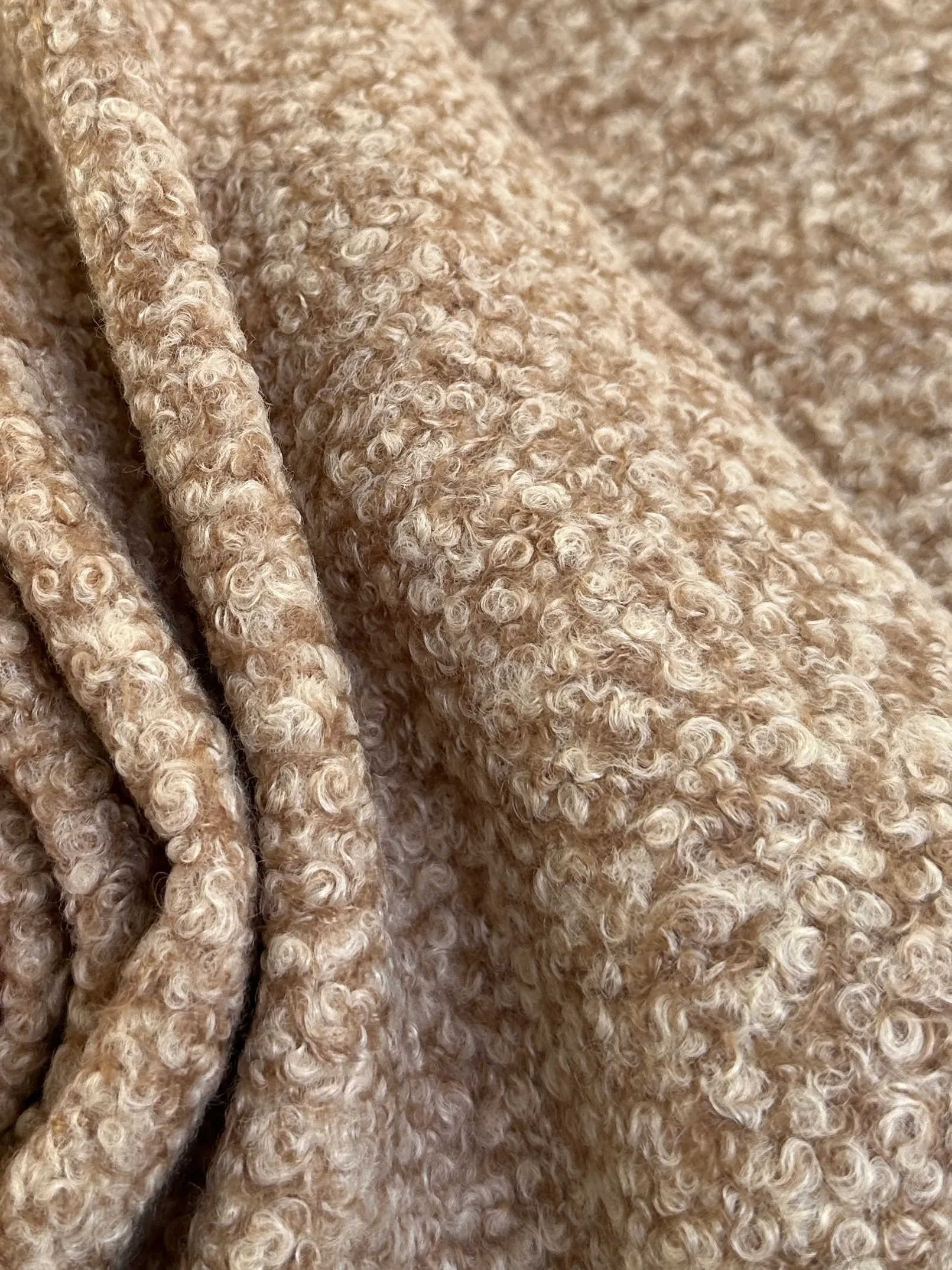 Beige Brown Premium Lamb Faux Wool