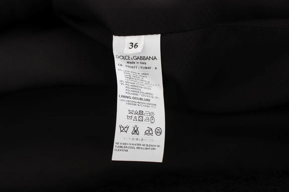 Black Wool Mohair Coat Jacket