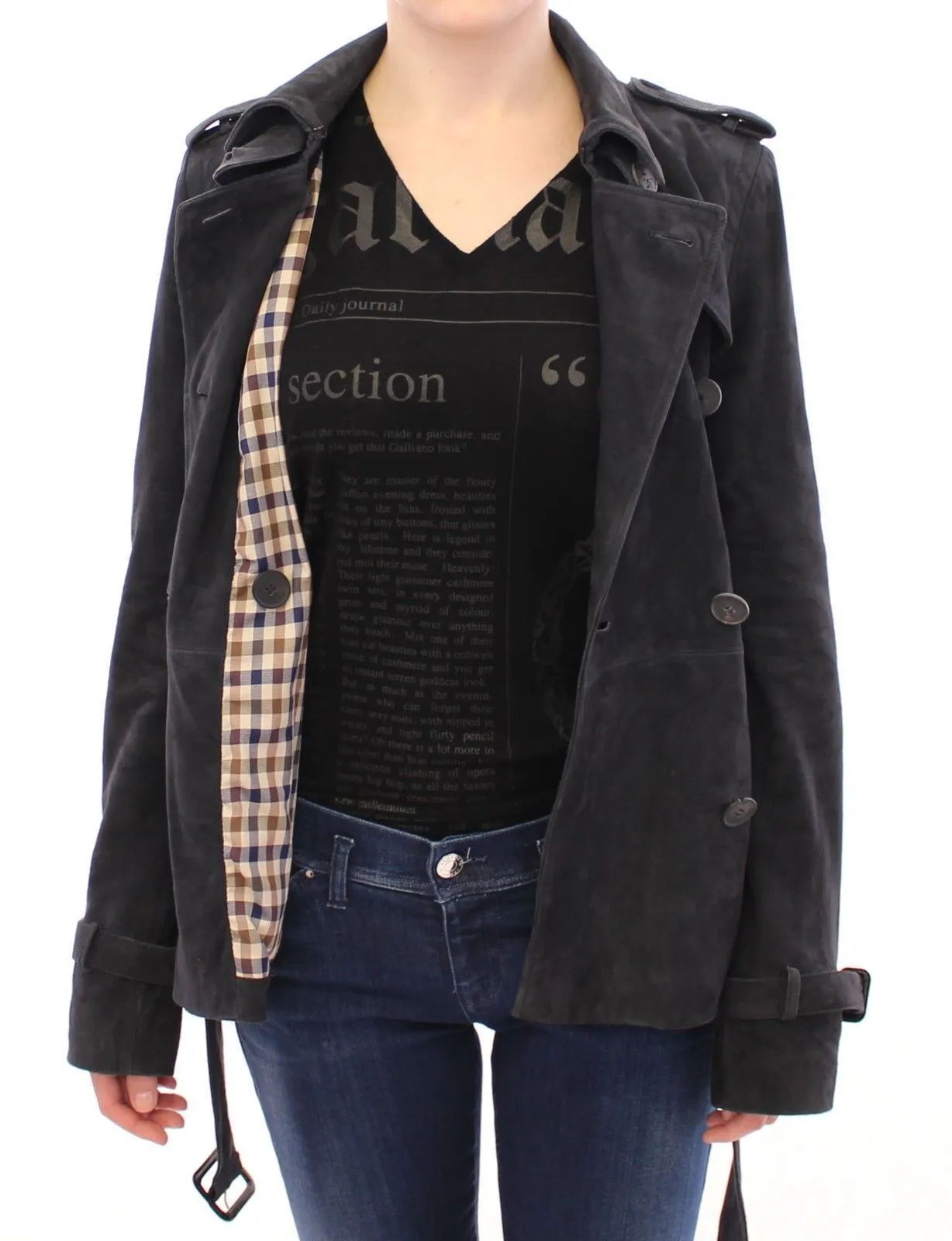 Blue Suede Leather Jacket