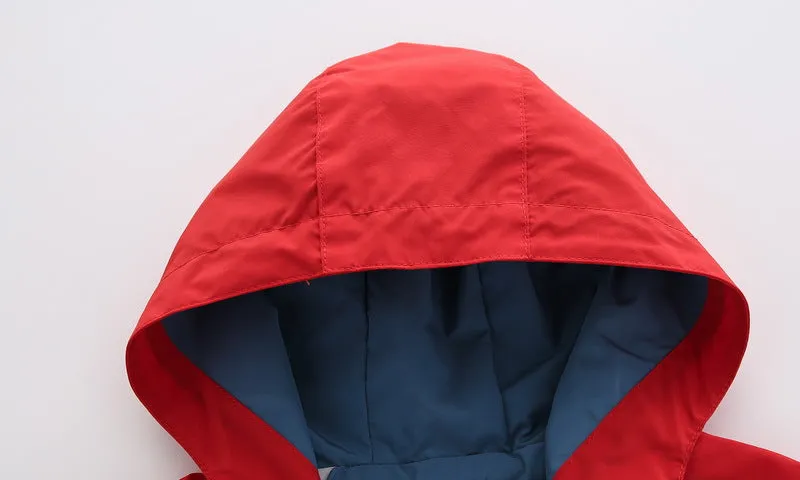 Boys Summer Hooded Windbreaker With Pocket & Zipper - Red, Yellow, Green
