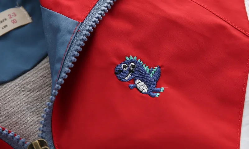 Boys Summer Hooded Windbreaker With Pocket & Zipper - Red, Yellow, Green