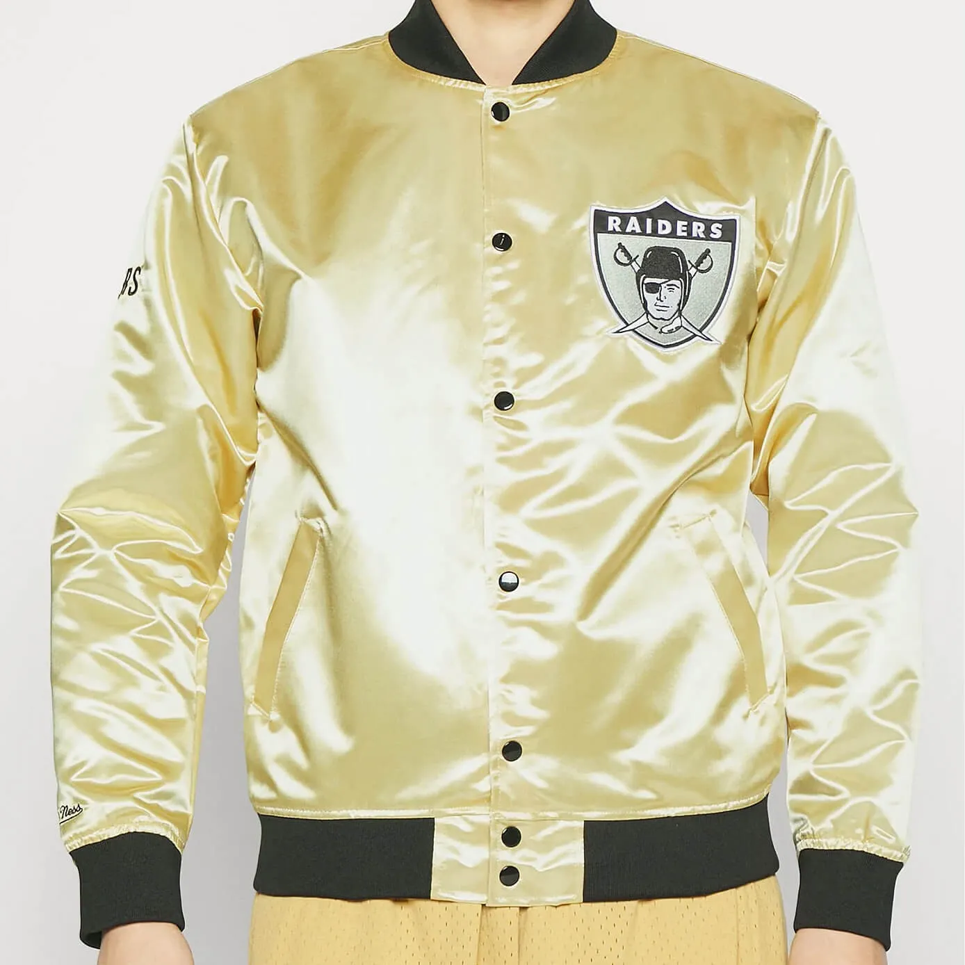 Bunda Mitchell & Ness NFL Fashion Lw Satin Jacket Oakland Raiders žltá
