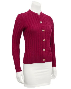 Burgundy Knit Cardigan