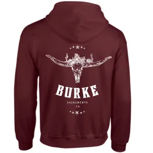 Burke. Maroon Hoodie