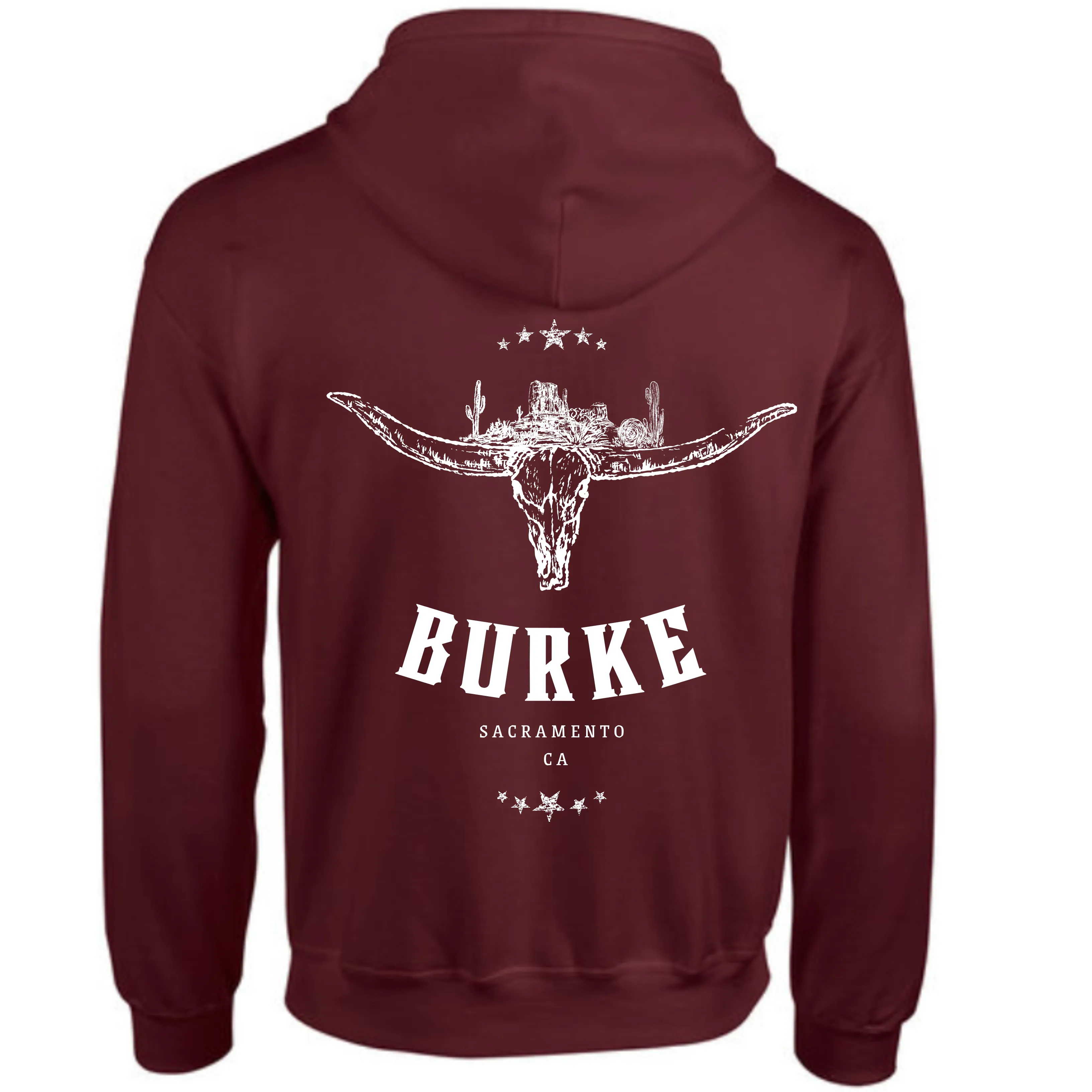 Burke. Maroon Hoodie