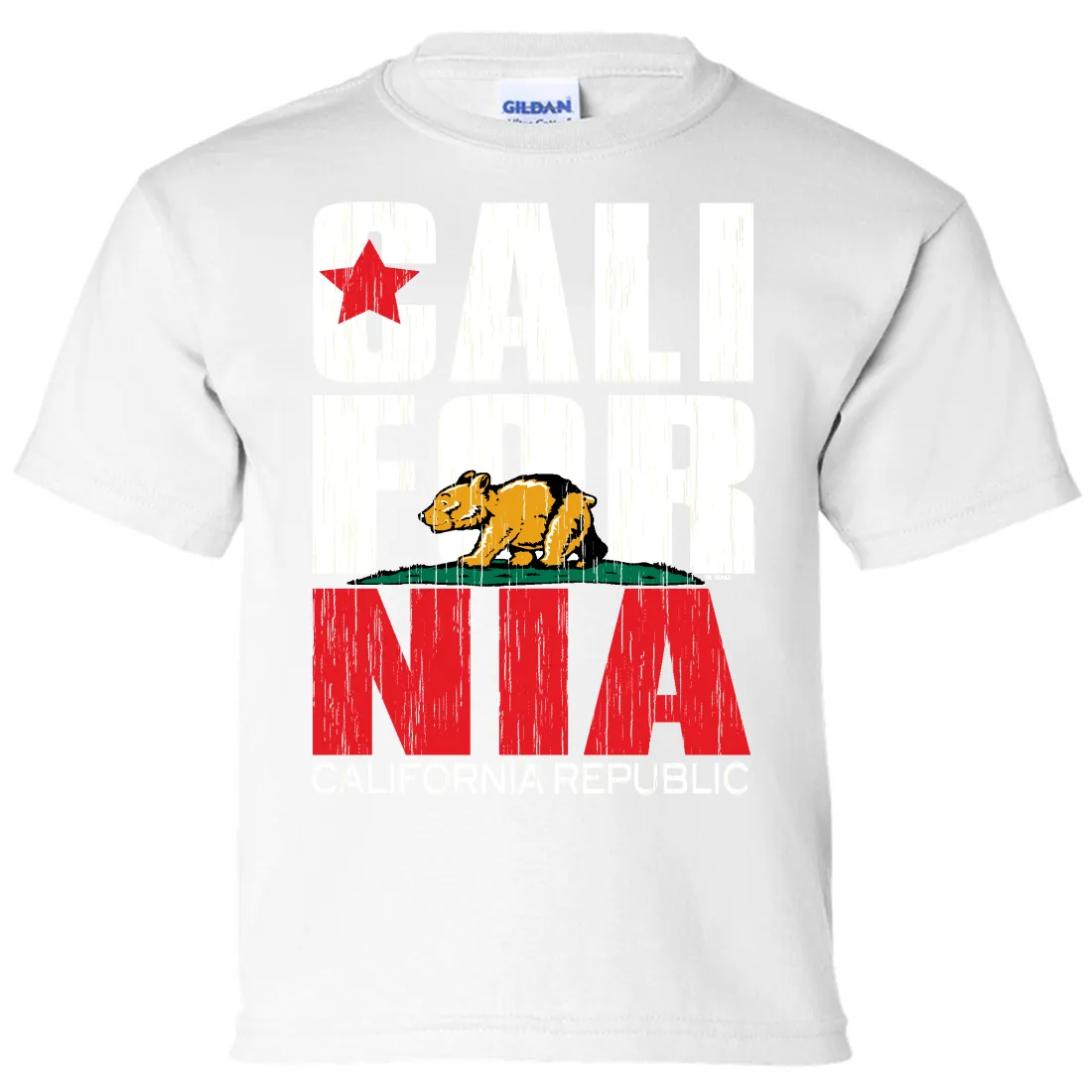 California Republic Vintage Retro Asst Colors Youth T-Shirt/tee