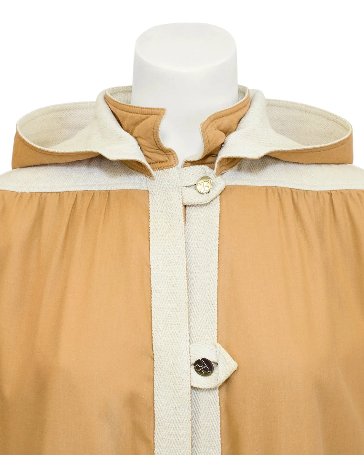Camel Car Coat with Hood
