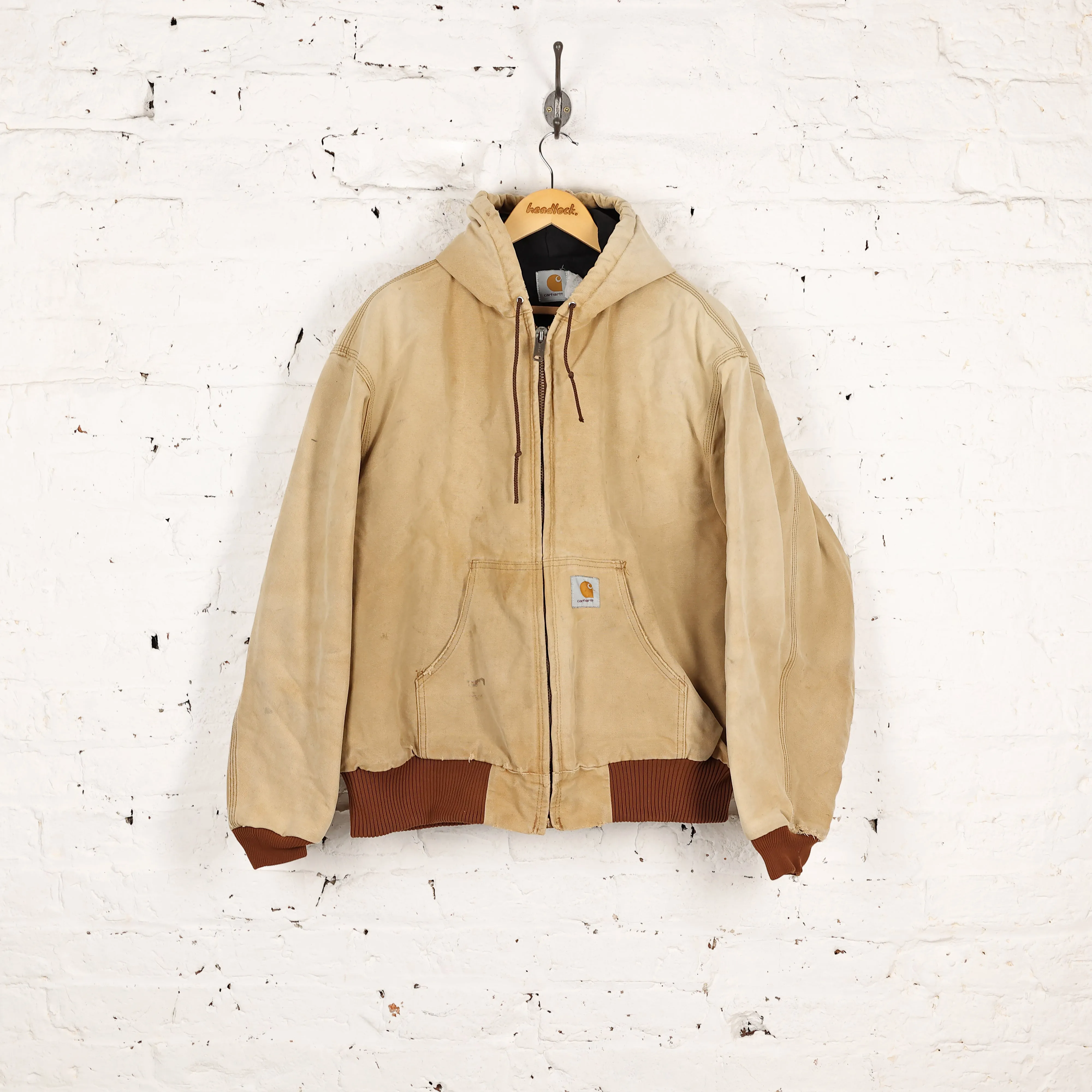 Carhartt Insulated Hooded Work Jacket - Beige - L