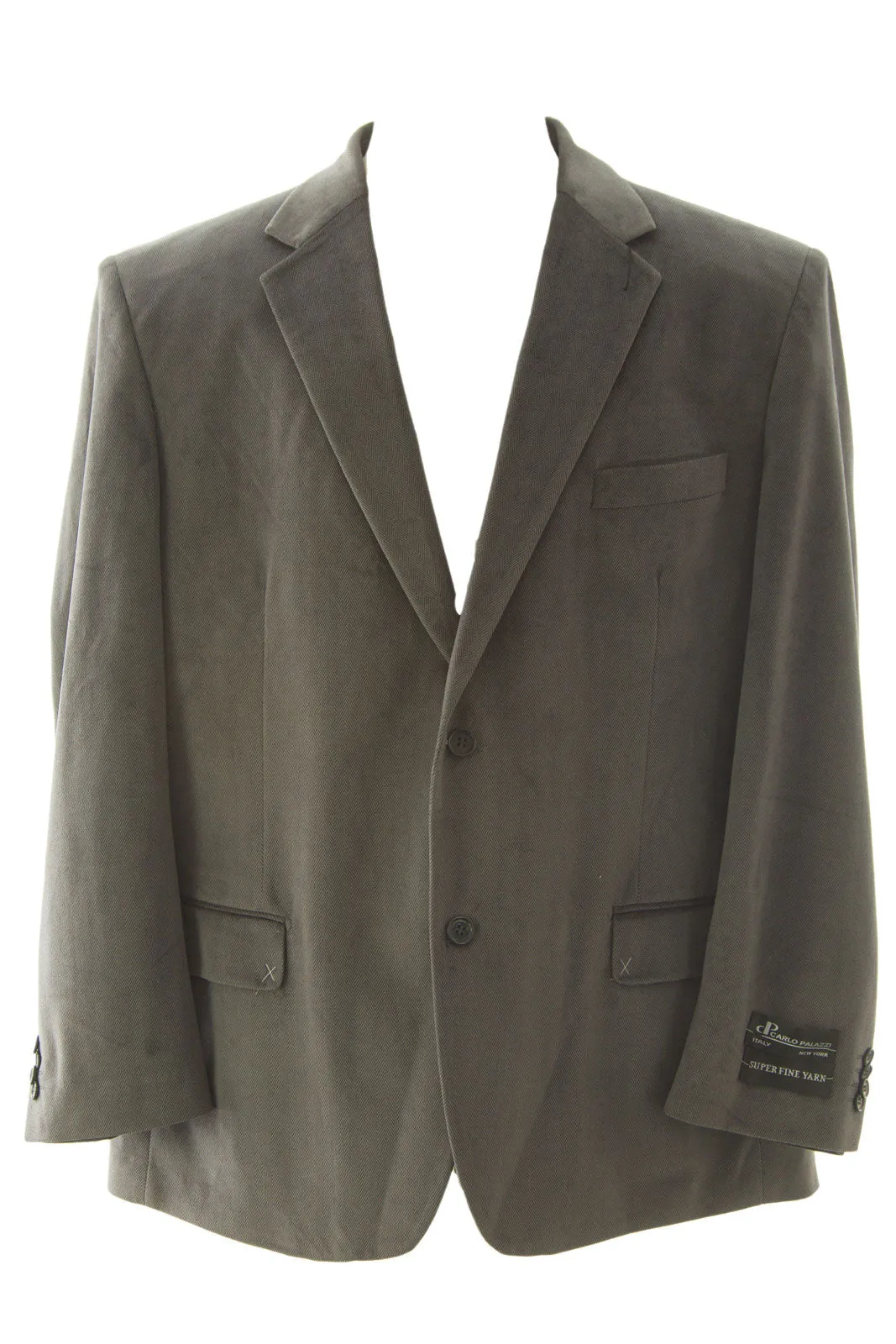 Carlo Palazzi Men's Gray Chevron Pattern Two Button Blazer Sportscoat