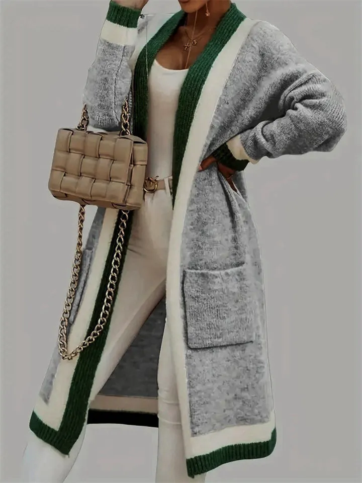 Casual Autumn Hooded Midi Knitted Sweater for Women