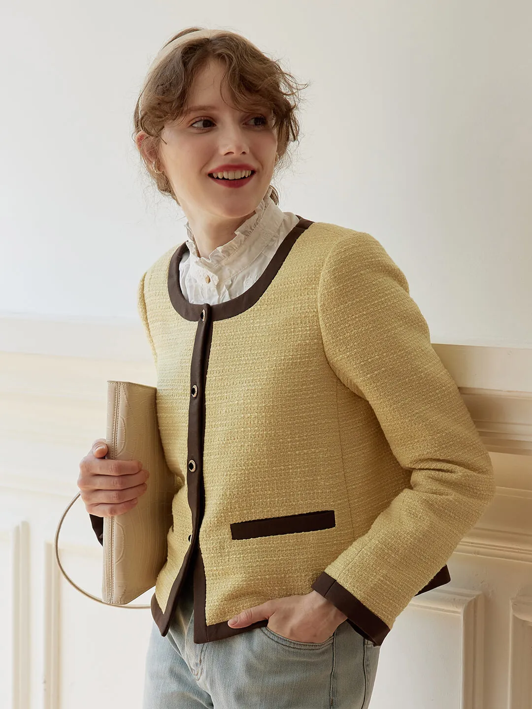 Catherine Yellow Tweed Jacket