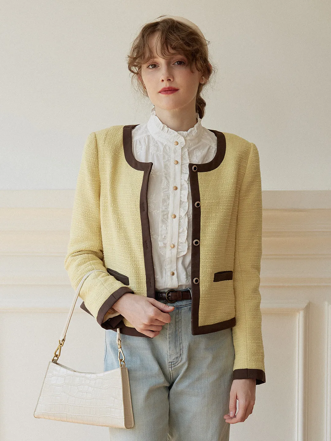Catherine Yellow Tweed Jacket