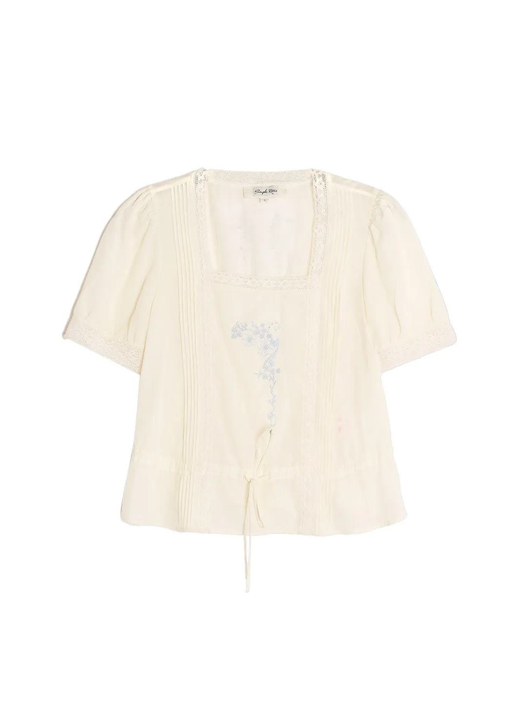 Celeste Square Neck French Embroidery Top