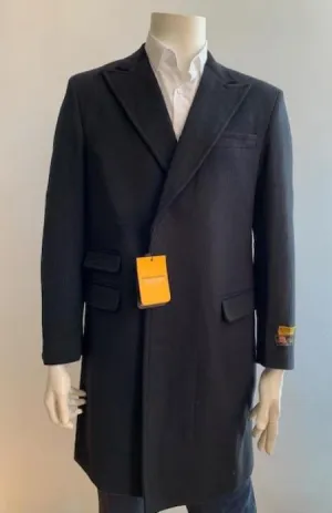 Chesterfiled Overcoat - Chesterfiled Three Qurter Men's Coat Topcoat   Black