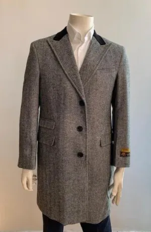 Chesterfiled Overcoat - Chesterfiled Three Qurter Men's Coat Topcoat   Gray