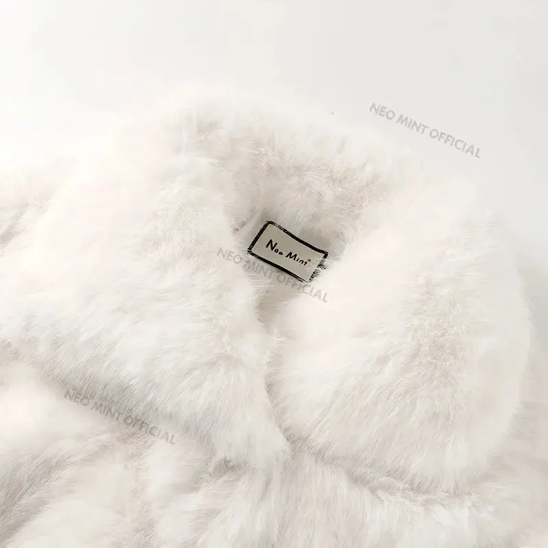 Chic Snow  Street Winter Fox Girls Complete catalog Faux White Women Mountain Fur Fur Fashion Furry Coat Collar Fluffy Hot Global delivery Jacket