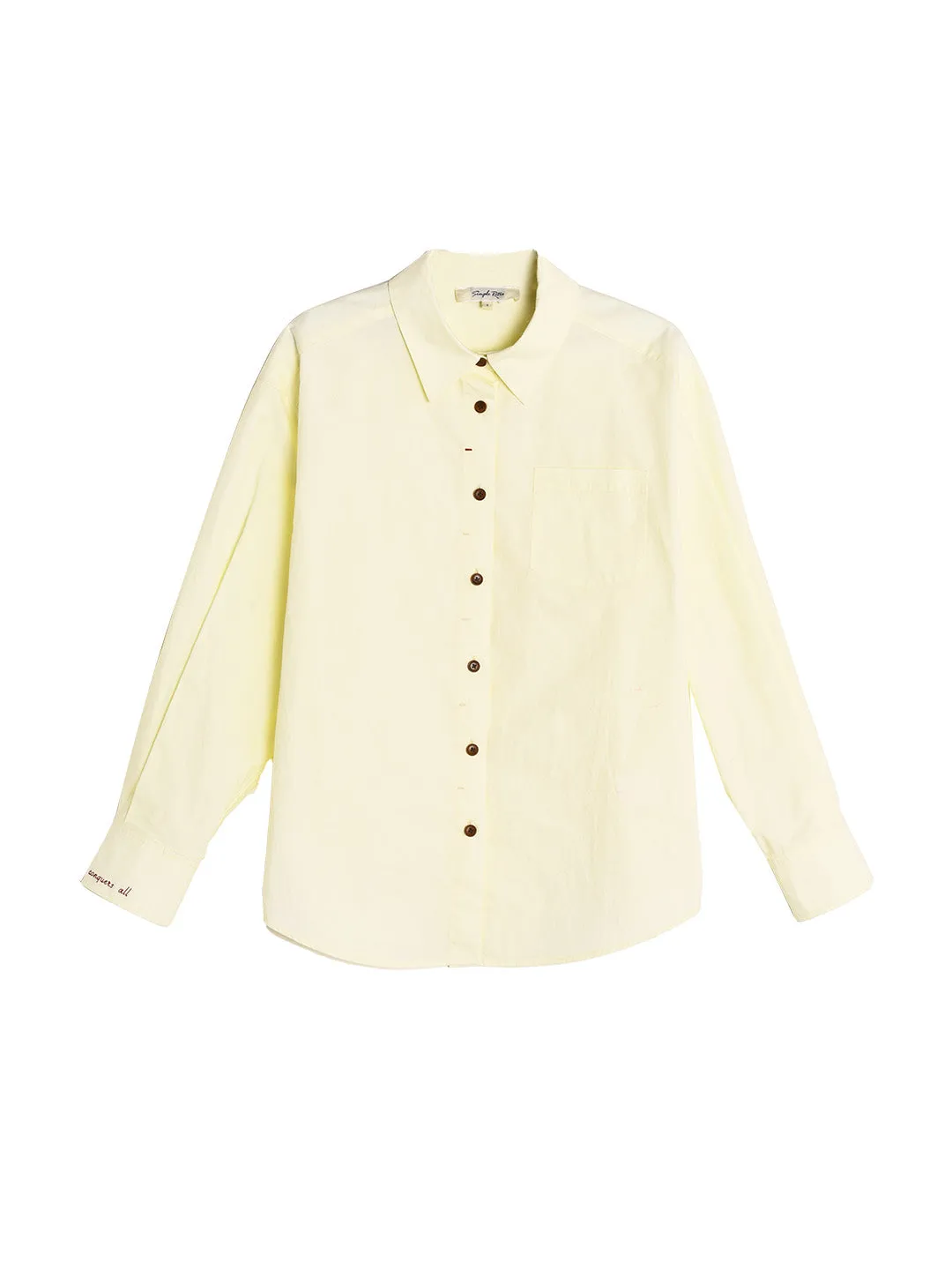 Claire Simple Lapel Pocket Blouse - Pink