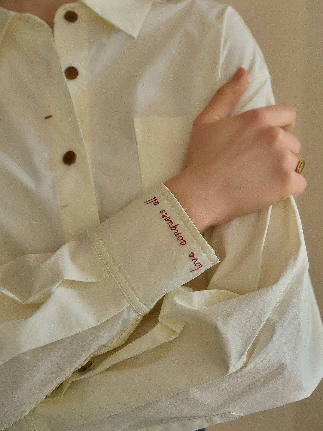 Claire Simple Lapel Pocket Blouse - Pink