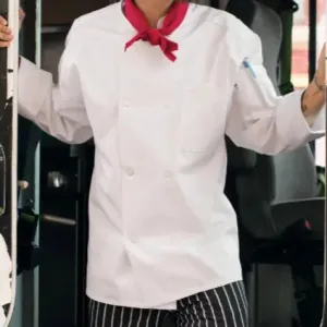 Classic Twill Mens Chef Coat 8 Buttons 2 PK