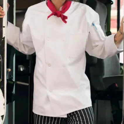 Classic Twill Mens Chef Coat 8 Buttons 2 PK