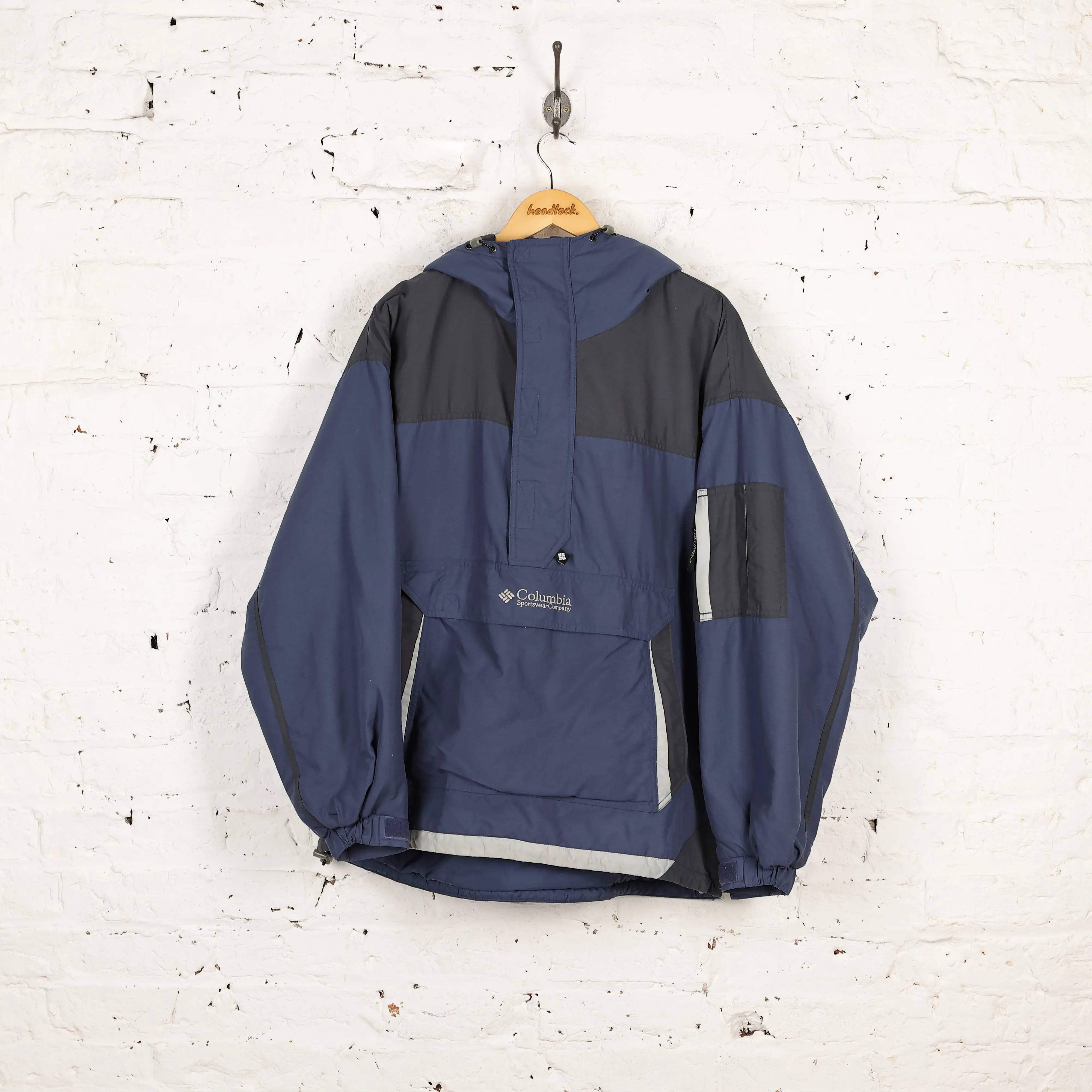 Columbia 90s 1/4 Zip Ski Jacket Coat - Blue - L