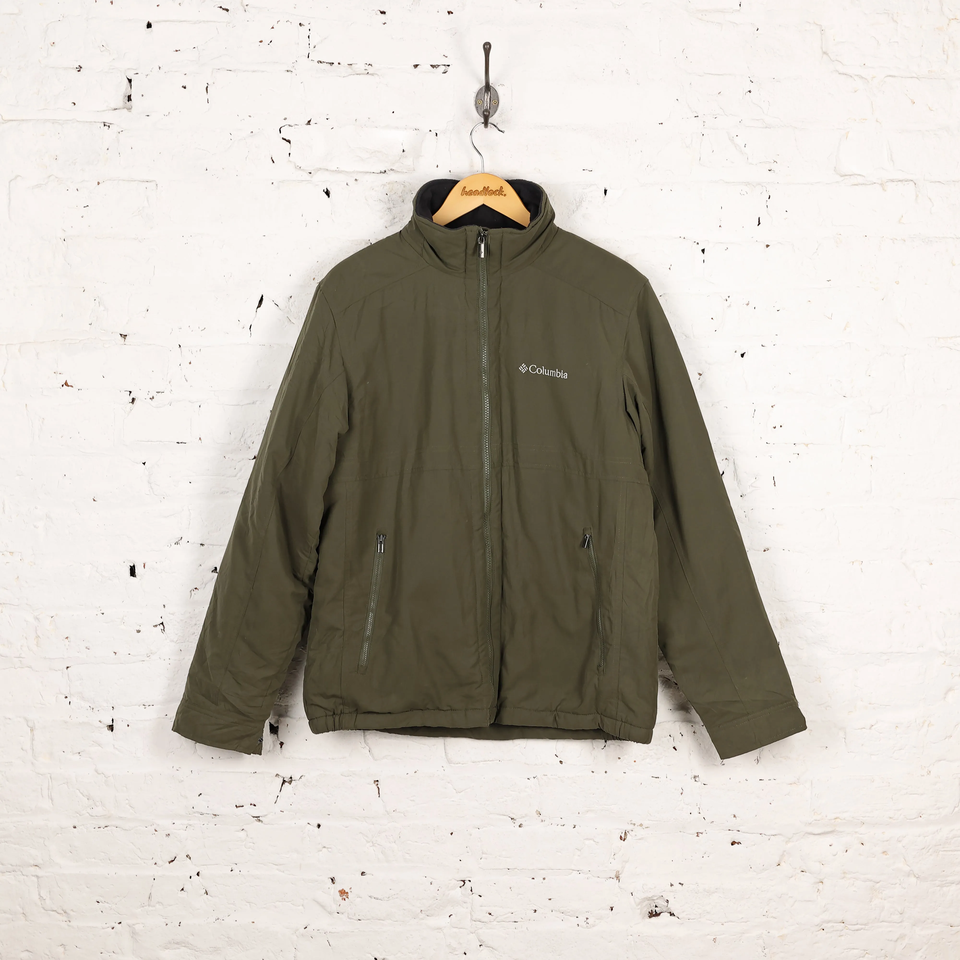 Columbia Fleece Lined Shell Jacket - Green - M