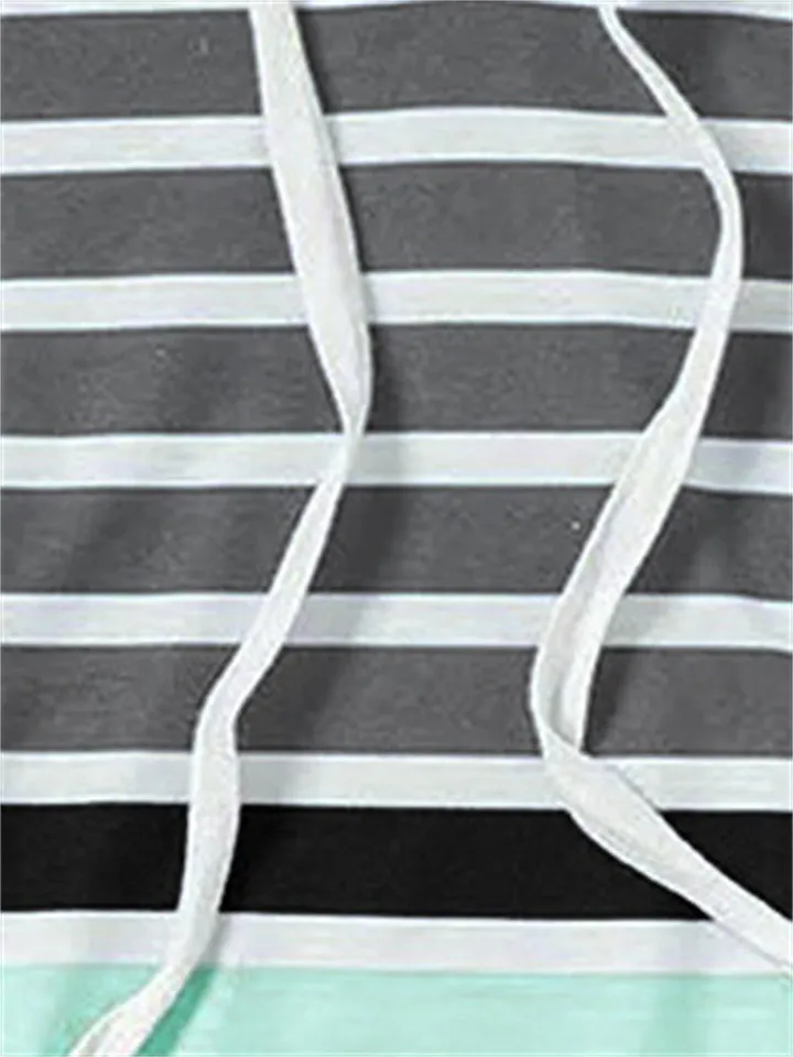 Contrast Color Stripe Long Sleeve Hoodies