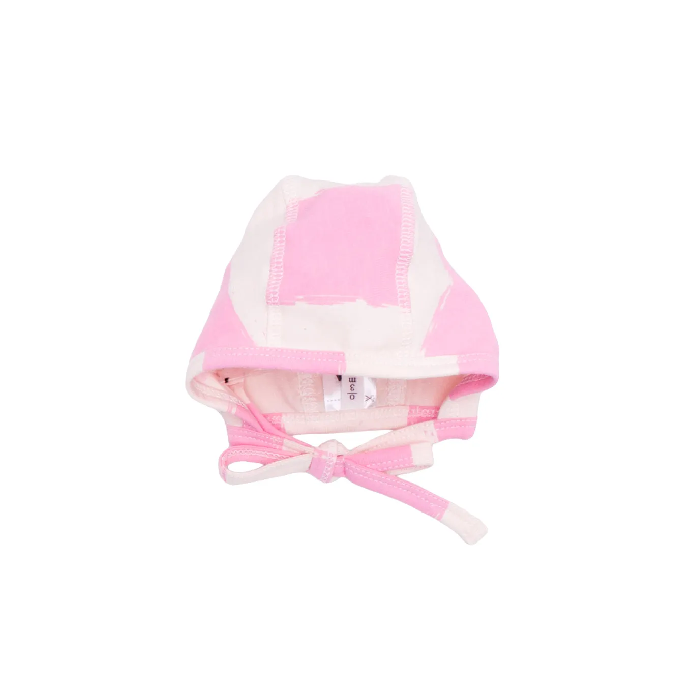 Cotton Baby Bonnet in Pink Stripes
