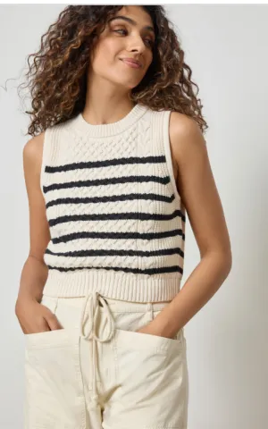 Cropped Cable Tank Sweater PA2857